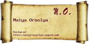 Malya Orsolya névjegykártya